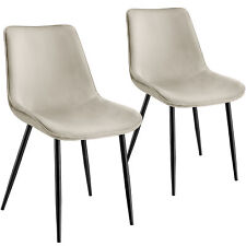 Set Stuhl Monroe Samtoptik 2er-Set Stuhl Esszimmerstuhl creme B-Ware