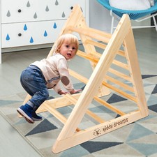 Kletterdreiecke Pikler Art Rutsche Holz Indoor Kinder Kettergerüst Kletterleiter