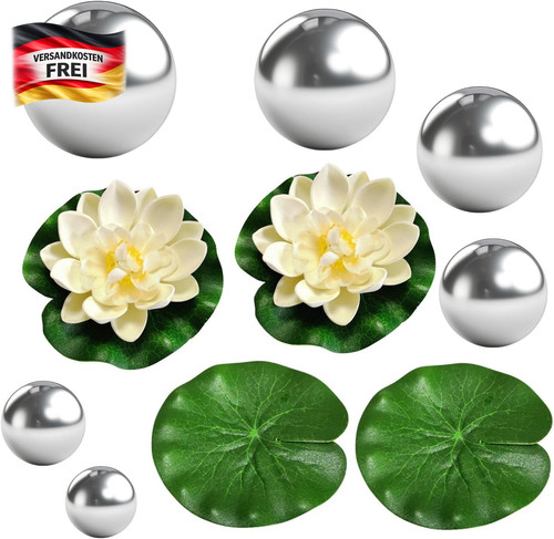 Teichdeko set edelstahlkugeln - teichdeko,