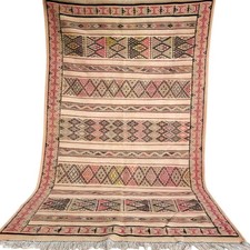 Vintage Marokkanischer Kelim Teppich Handgefertigt Tribal Berber...