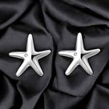 Ohrstecker Seestern 925 Sterling Silber 2 Zirkonia Ohrringe Silberohrringe