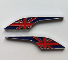 Chrom Rot Blau Seitenflügel Union Jack Abzeichen Emblem für Jaguar XK XKR XK8 XF XJS
