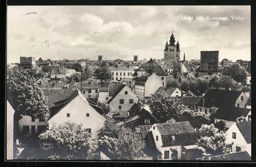 Ansichtskarte visby utsikt - ansichtskarte, visby,