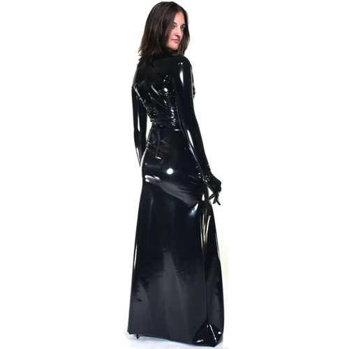 Langarm frauen kleid wetlook - langarm,