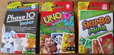 Mattel Games - Phase 10 Junior - Uno Junior - SKIP-BO Junior