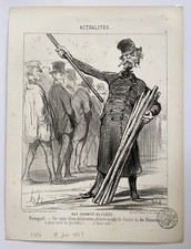 HONORÉ DAUMIER, Aux champs-Élysées, 1851 Orig. Lithographie "sur blanc"