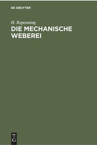 Die mechanische weberei - |, buch