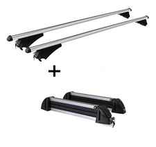 Relingträger Tiger XL + Skiträger Alu 4Paar Ski für für Audi A4 B9 Avant ab 15