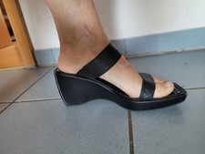 Schwarze Leder Sandalen /