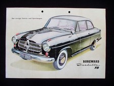 Borgward Isabella TS Limo 75 PS A4 2S. 9/1955 Deutsch Prospekt Brochure 803