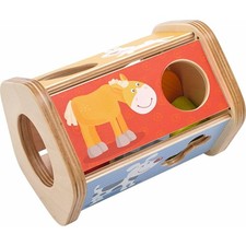 HABA 302973 - Sortierbox Steck-Snack, Sortierspiel mit lustigen Tiermotiven und 