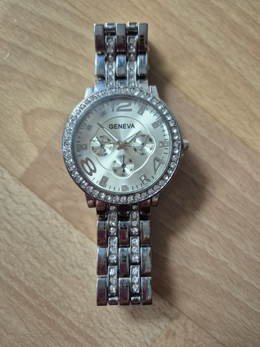 Damen armbanduhr strass silber - damen,