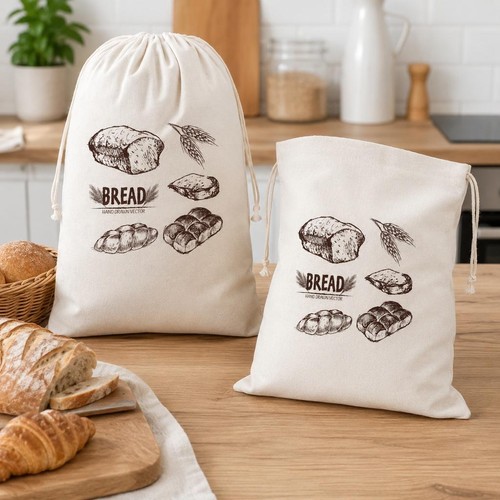Stück leinen brotbeutel - 2,