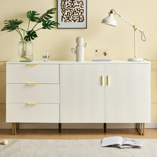 Modern Sideboard Kommode mit 3 Schublade 2-Türen Metallbeinen &Griff 160*81*40cm