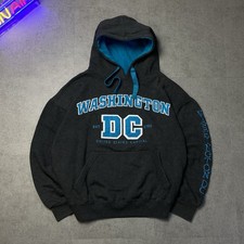 Washington DC Kapuzenpullover Herren M Grau Aqua Hoodie College Logo Sweatshirt