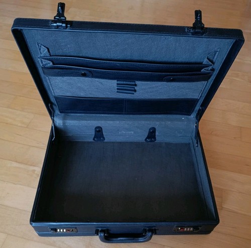 Aktenkoffer leder schwarz - leder,