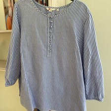 Boden Bluse Blau Weiß