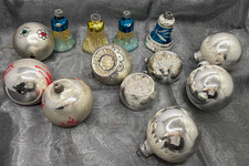 WEIHNACHTEN - Christbaum-Kugeln - alt / Vintage - silber - 13 Stück