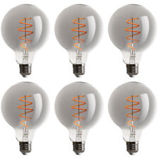 6x LED Spiral Filament G95 Globe 5W E27 Rauchglas 130lm extra warm 1800K DIMMBAR