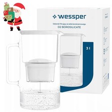 Wasserfilterkanne 3L Glas mit Kartusche, Reduziert Kalk & Chlor, Komp mit Brita