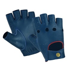 Fingerlose Lederhandschuhe Herren Damen Mode Radfahren Fahren Messingknopf KENFIT