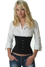 Corsage Korsett Satin Schwarz