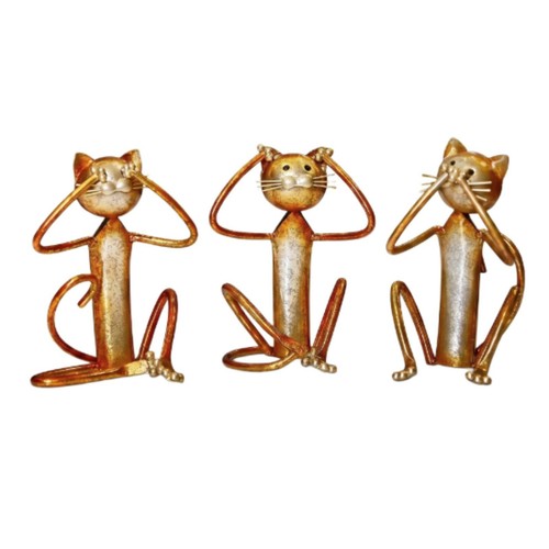 Stück metall katzenfiguren - 3,