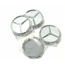 4x 75mm Silber Nabendeckel