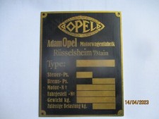Typenschild Schild Messing