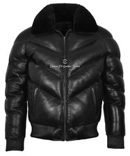 Herren Ace Puffer Lederjacke