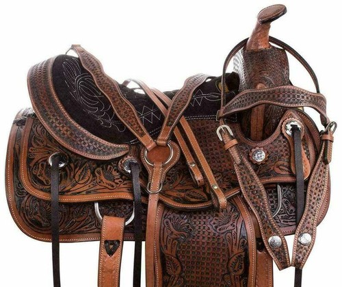 Western leder pferdesattel - western,