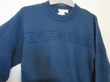 BREIDHOF Herren Woll Pullover Pulli Strick vintage GR  48 - 50 blau Neu