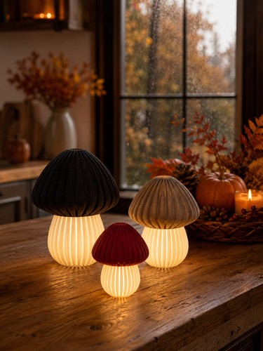 3er set led - 3er-set, herbst-pilze
