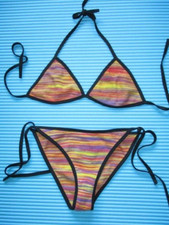 Strick Baumwoll Bade 2-Teiler / Bikini / Gr. 40 / hand made in Indonesia