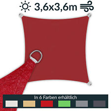 Sonnensegel quadrat 3,6x3,6m HDPE luft- und wasserdurchlässig UV-Schutz Garten