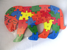 Holzpuzzle Tiger  Zahlen und