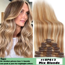 100% Remy Echthaar Clip In On