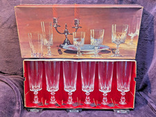 6x Box Cristal d'Arques "Louvre" Bleikristall Sektflöten ~ 160ml ~ sehr guter Zustand