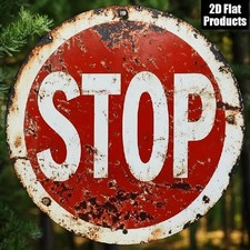 Blechschild rund STOP Vintage