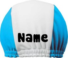 dehnbare 2-farbige Badekappe mit Gummizug personalisiert mit Namen