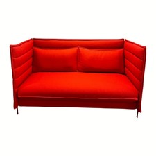 Vitra Sofa Alcove Lowback Stoff Credo Red Chili 