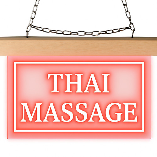 Led leuchtschild thai massage - led,