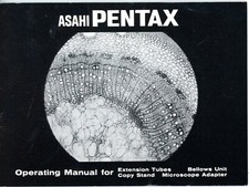ASAHI PENTAX Bedienungsanleitung TUBUS BALGENGERÄT ADAPTER Manual IN ENGLISH
