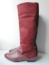 SALMASO Vintage  80 er Damen Stiefel Gr. 39 Weinrot Wildleder/Leder