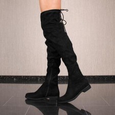 Flache Damen Overknee Stiefel