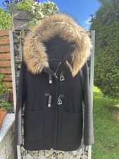 Zara Winterjacke Parka schwarz Gr. S 36 Fellkapuze Dufflecoat Jacke Kurzmantel