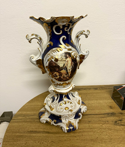 Porzellanvase blau weiß - i.t.s, blau-weiß