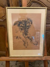 Kohle Zeichnung Hund Terrier