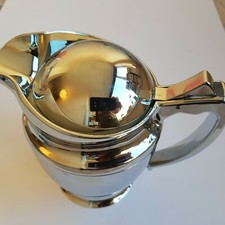 Kunststoff Thermo Vakuum Servierkanne Krug Flachmann 20cm silber hält Flüssigkeit kalt