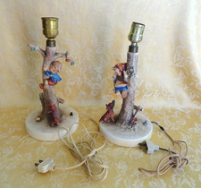 Pair Goebel Hummel Lamps "Out